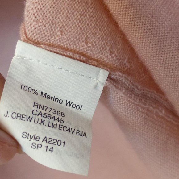 J. Crew Embroidered 100% Merino Wool Sweatshirt Womens S Pink Style A2201 FLAWS - Picture 13 of 14